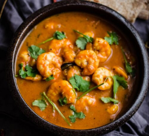 <span style="color:#6e1310">Prawns Curry